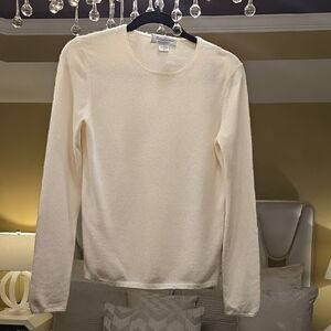 Brooks Brothers Women's Classic Cream Crew Neck Sweater
